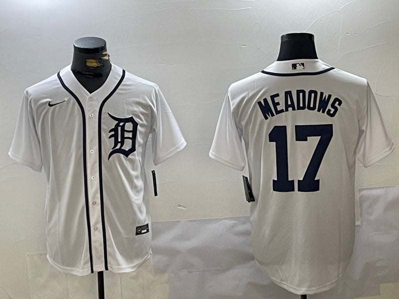 Men’s Detroit Tigers Austin Meadows #17 White Home Limited Jersey