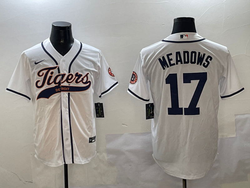 Men’s Detroit Tigers Austin Meadows #17 White Jersey