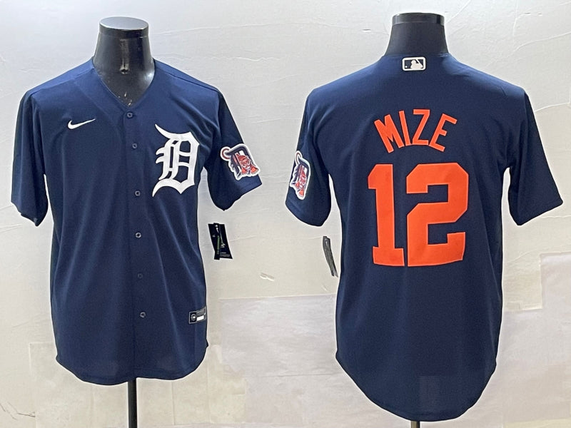 Men’s Detroit Tigers Casey Mize #12 Navy Jersey