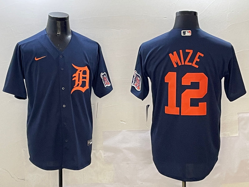 Men’s Detroit Tigers Casey Mize #12 Navy Limited Jersey