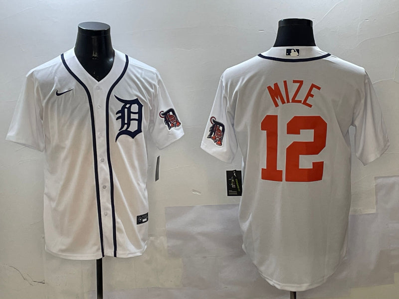 Men’s Detroit Tigers Casey Mize #12 White Jersey