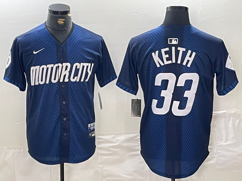 Men’s Detroit Tigers Colt Keith #33 Navy 2024 City Connect Limited Jersey