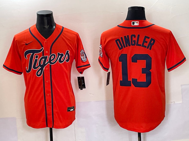 Men’s Detroit Tigers Dillon Dingler #13 Orange Limited Jersey