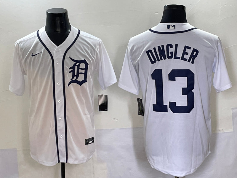 Men’s Detroit Tigers Dillon Dingler #13 White Home Jersey