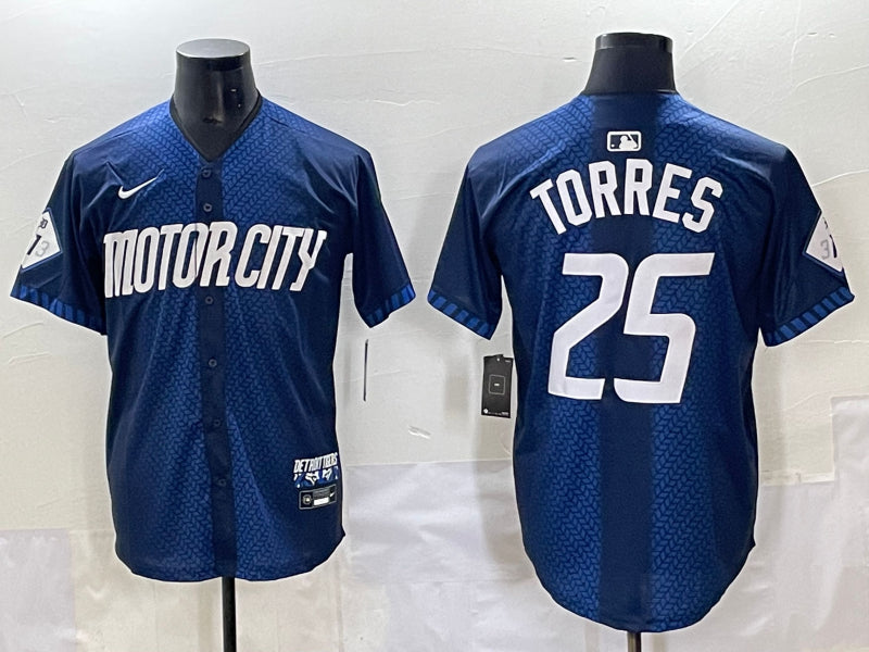 Men’s Detroit Tigers Gleyber Torres #25 Navy 2024 City Connect Limited Jersey