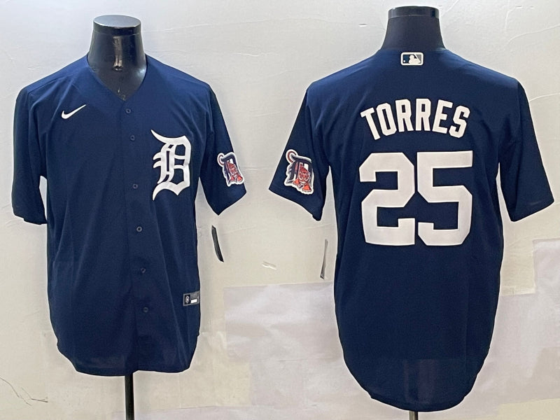 Men’s Detroit Tigers Gleyber Torres #25 Navy Jersey