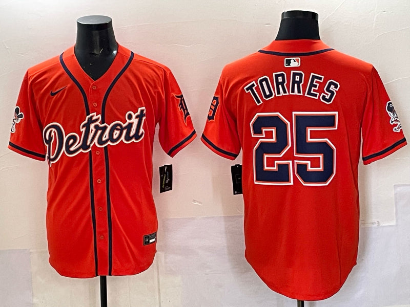 Men’s Detroit Tigers Gleyber Torres #25 Orange Limited Jersey