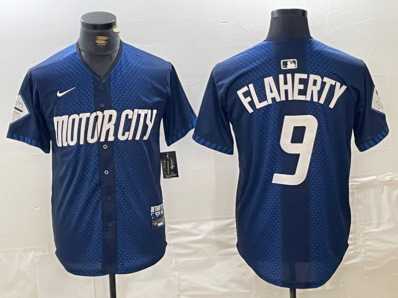 Men’s Detroit Tigers Jack Flaherty #9 Navy 2024 City Connect Limited Jersey