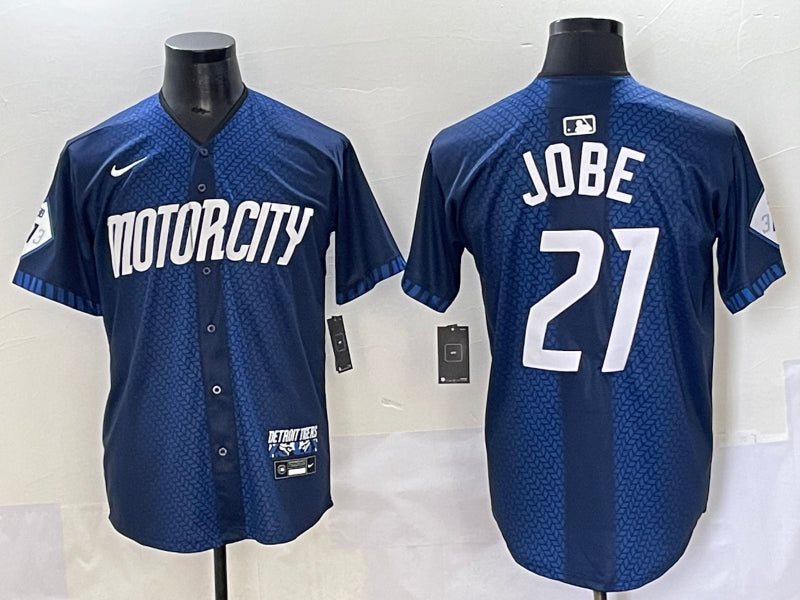 Men’s Detroit Tigers Jackson Jobe #21 Navy City Connect Limited Jersey