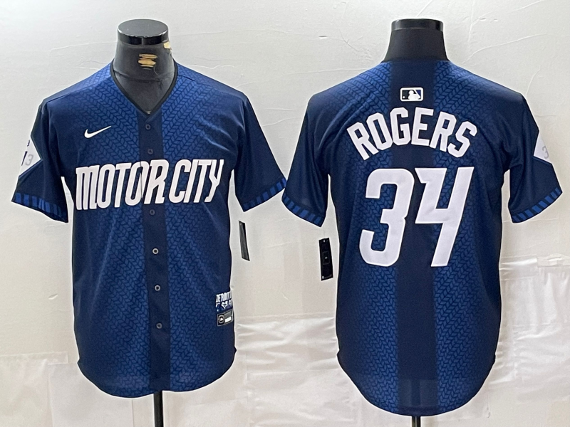 Men’s Detroit Tigers Jake Rogers #34 Navy 2024 City Connect Limited Jersey