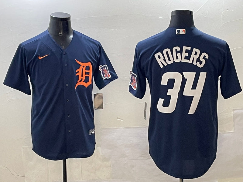 Men’s Detroit Tigers Jake Rogers #34 Navy Jersey