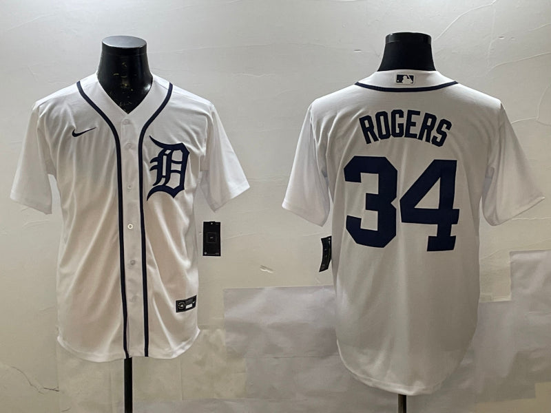 Men’s Detroit Tigers Jake Rogers #34 White Home Limited Jersey