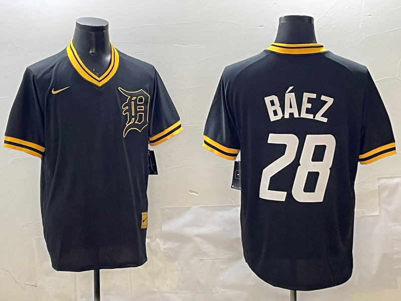 Men’s Detroit Tigers Javier Baez #28 Black Jersey