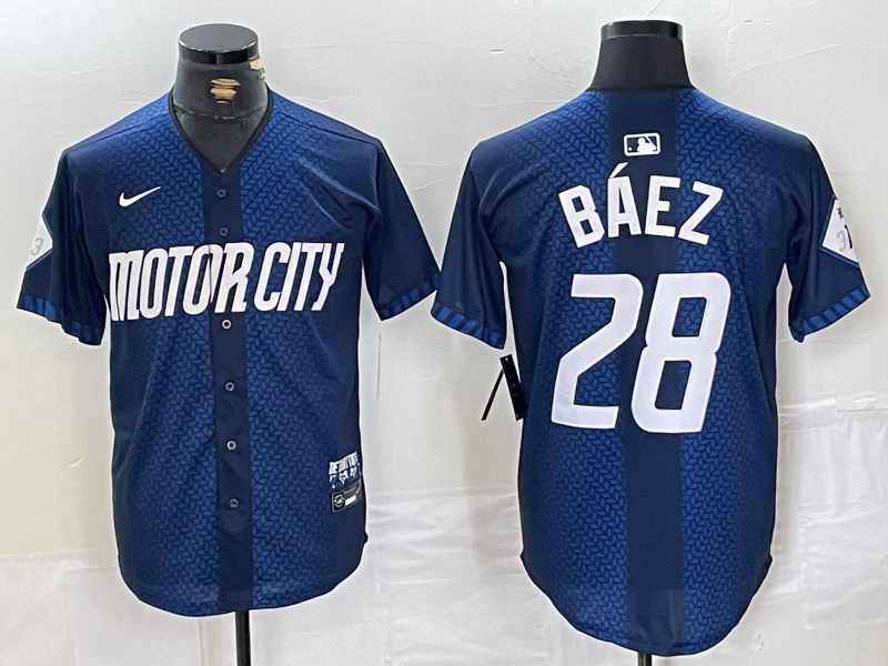 Men’s Detroit Tigers Javier Baez #28 Navy 2024 City Connect Limited Jersey