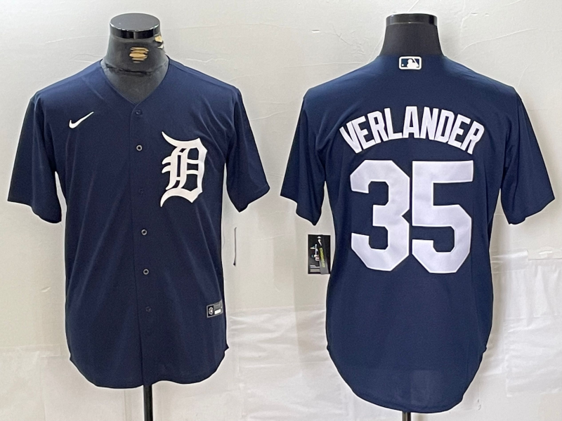 Men’s Detroit Tigers Justin Verlander #35 Navy Jersey