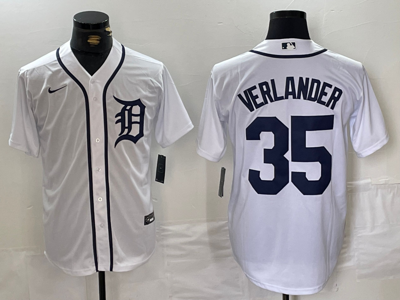 Men’s Detroit Tigers Justin Verlander #35 White Jersey