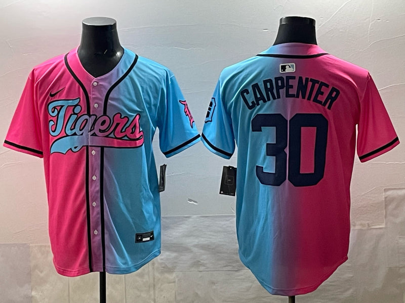 Men’s Detroit Tigers Kerry Carpenter #30 Pink/Blue Jersey