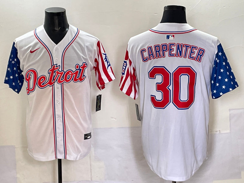 Men’s Detroit Tigers Kerry Carpenter #30 White Limited Jersey