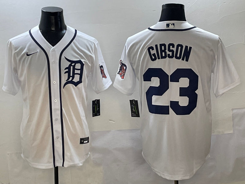 Men’s Detroit Tigers Kirk Gibson #23 White Home Jersey