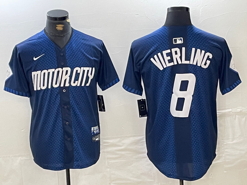 Men’s Detroit Tigers Matt Vierling #8 Navy 2024 City Connect Limited Jersey