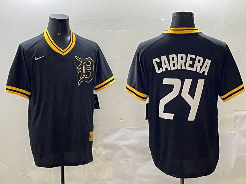 Men’s Detroit Tigers Miguel Cabrera #24 Black Jersey