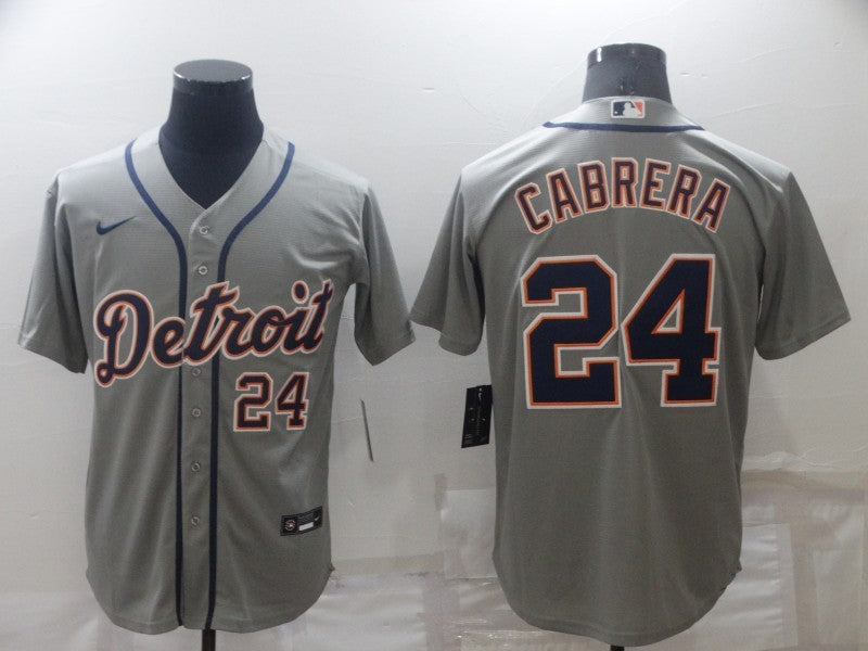 Men’s Detroit Tigers Miguel Cabrera #24 Gray Jersey