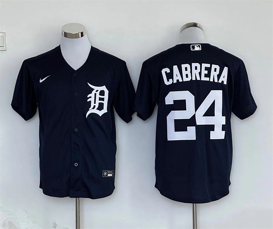 Men’s Detroit Tigers Miguel Cabrera #24 Navy Jersey