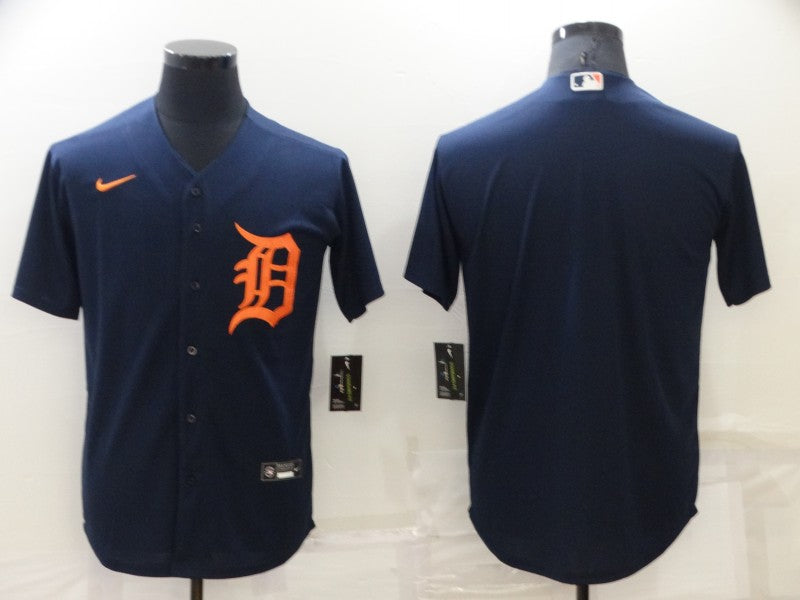 Men’s Detroit Tigers Navy Alternate Authentic Blank Jersey