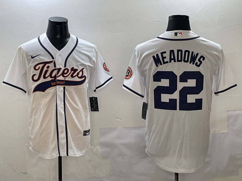 Men’s Detroit Tigers Parker Meadows #22 White Jersey