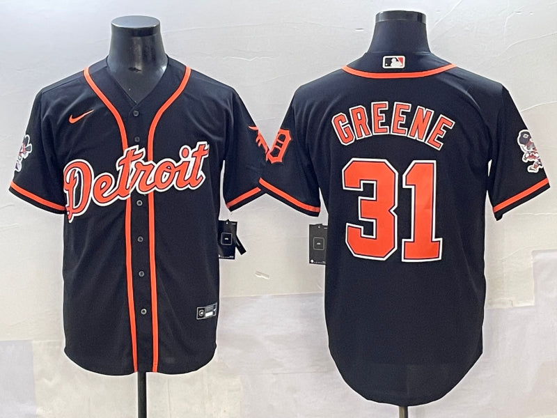 Men’s Detroit Tigers Riley Greene #31 Black Limited Jersey