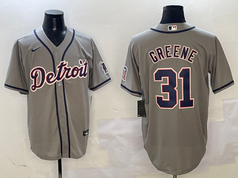 Men’s Detroit Tigers Riley Greene #31 Gray Jersey