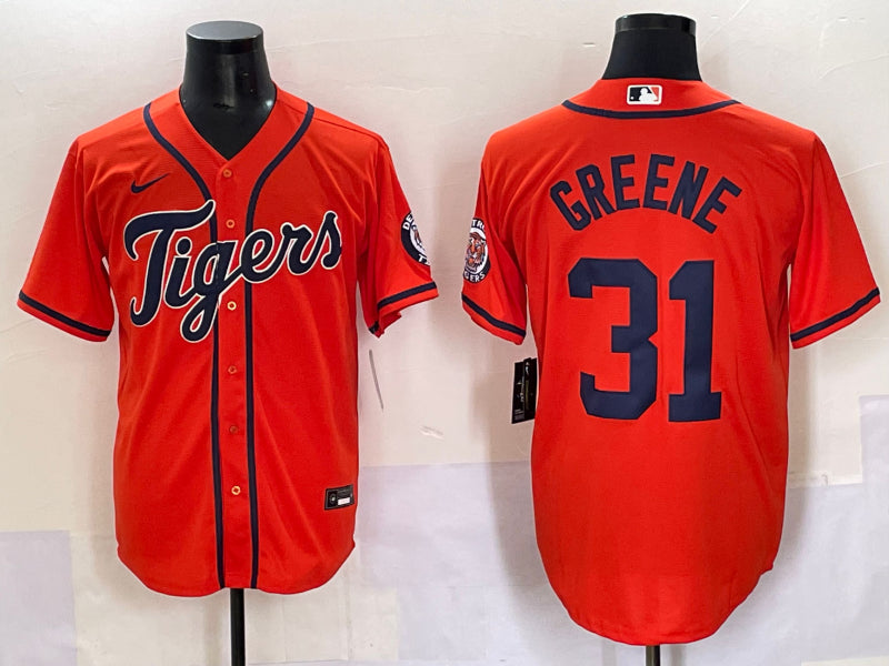 Men’s Detroit Tigers Riley Greene #31 Orange Jersey