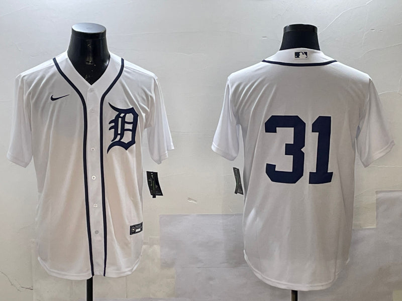 Men’s Detroit Tigers Riley Greene #31 White Jersey