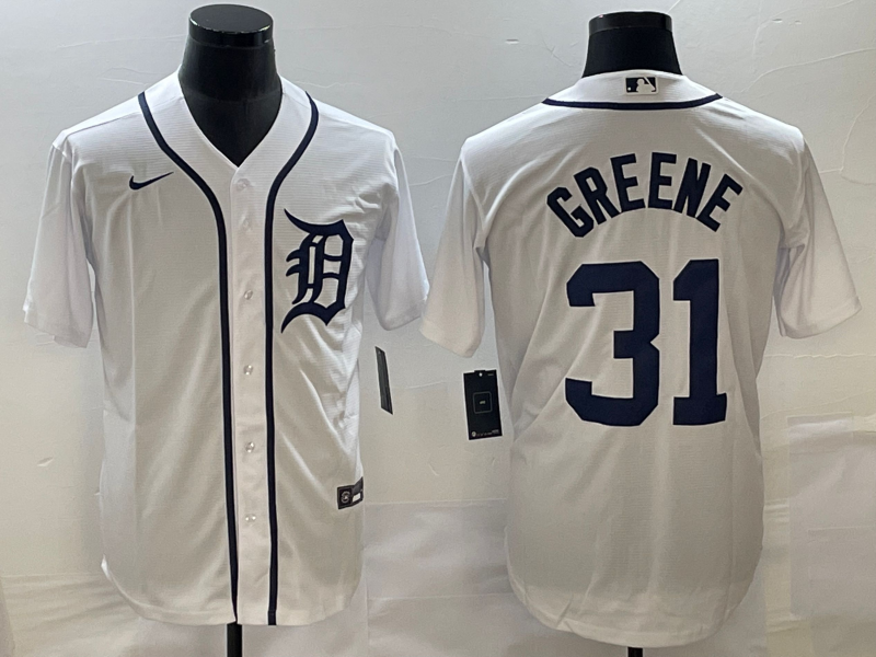 Men’s Detroit Tigers Riley Greene #31 White Jersey