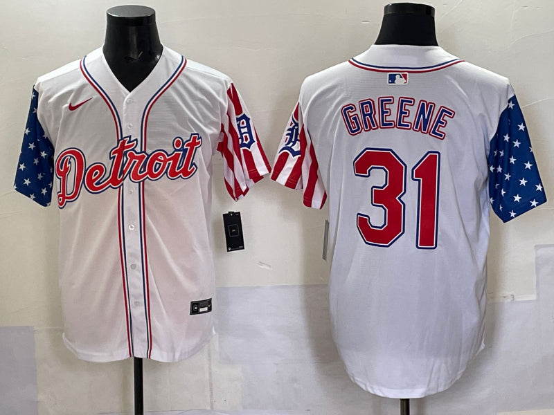 Men’s Detroit Tigers Riley Greene #31 White Limited Jersey
