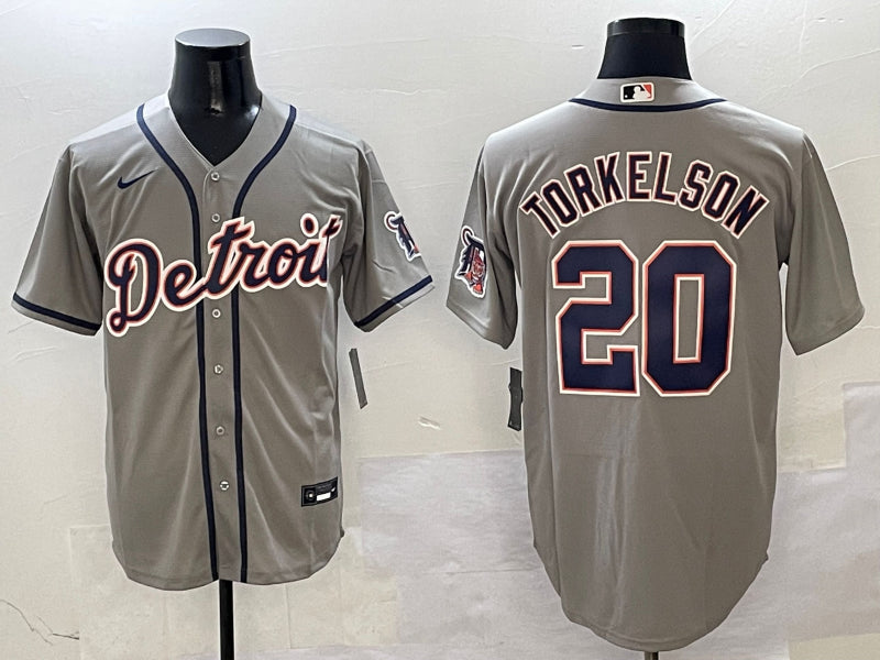 Men’s Detroit Tigers Spencer Torkelson #20 Gray Jersey