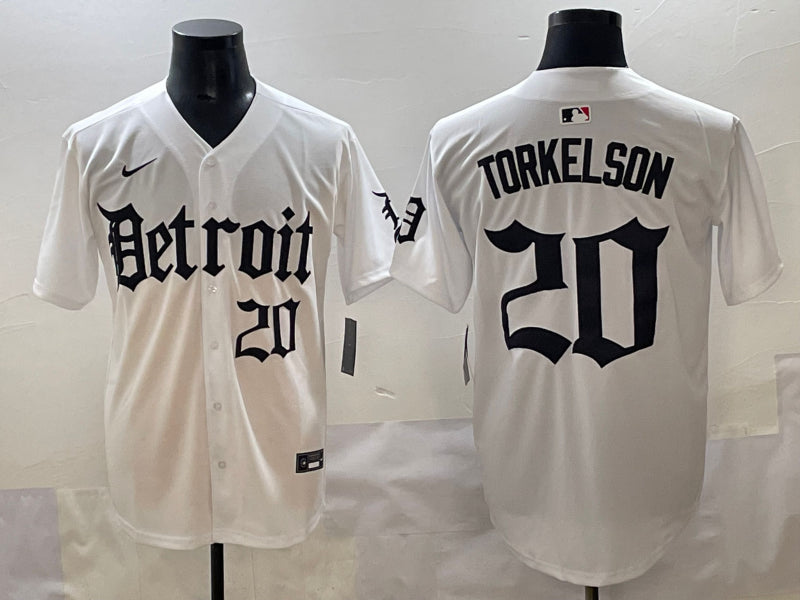 Men’s Detroit Tigers Spencer Torkelson #20 White Jersey
