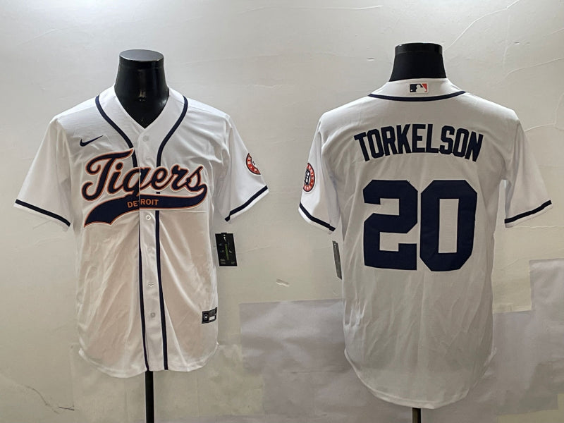 Men’s Detroit Tigers Spencer Torkelson #20 White Jersey
