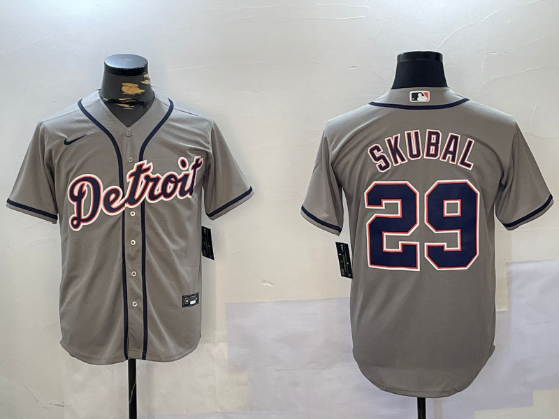 Men’s Detroit Tigers Tarik Skubal #29 Gray Jersey