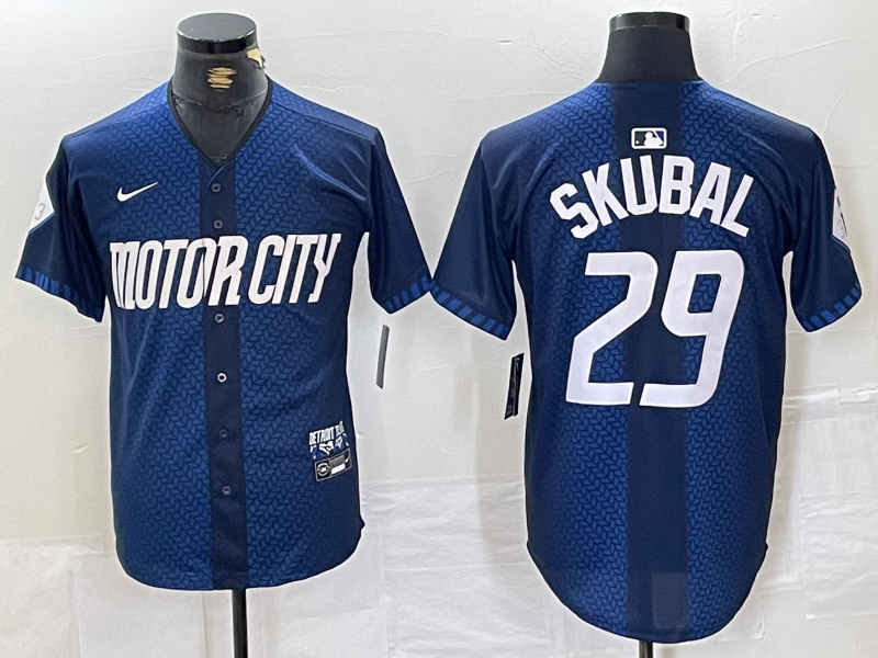 Men’s Detroit Tigers Tarik Skubal #29 Navy 2024 City Connect Limited Jersey