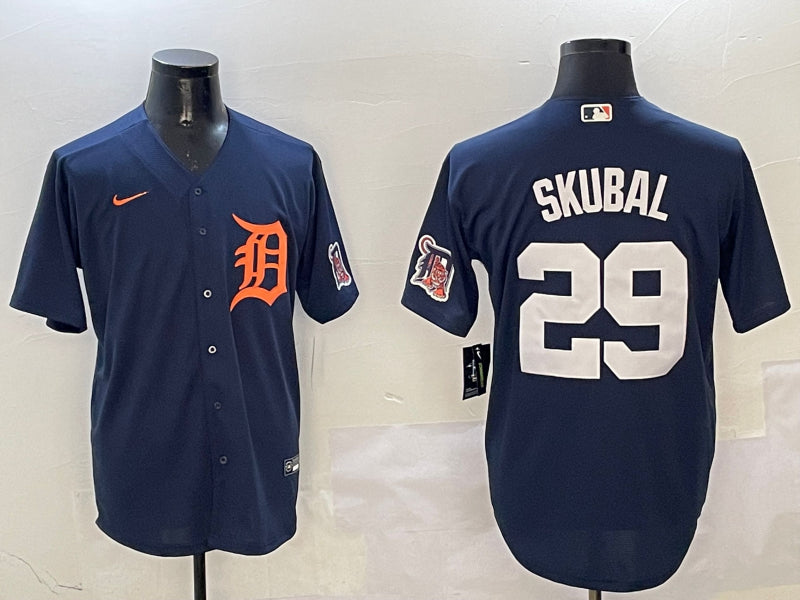 Men’s Detroit Tigers Tarik Skubal #29 Navy Limited Jersey