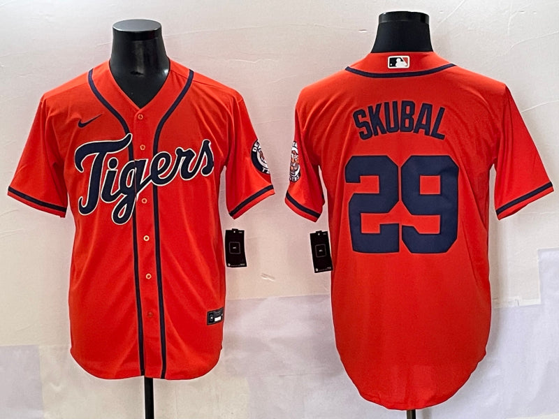 Men’s Detroit Tigers Tarik Skubal #29 Orange Jersey