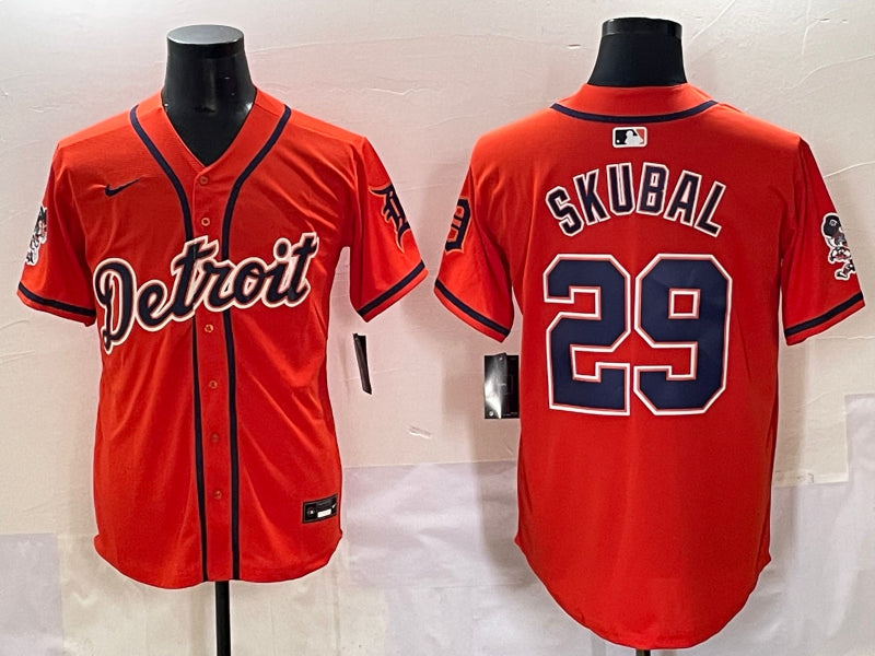 Men’s Detroit Tigers Tarik Skubal #29 Orange Limited Jersey