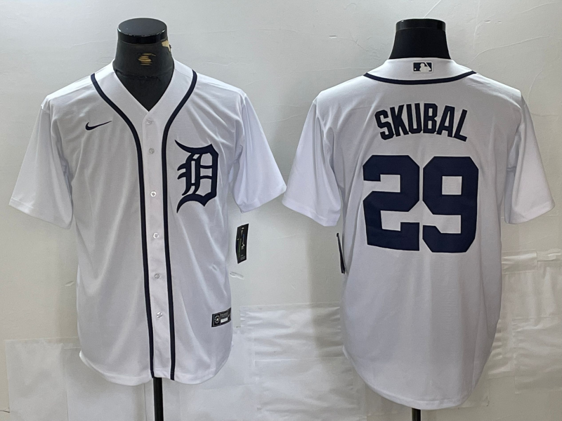 Men’s Detroit Tigers Tarik Skubal #29 White Home Limited Jersey