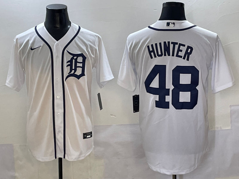 Men’s Detroit Tigers Torii Hunter #48 White Home Limited Jersey