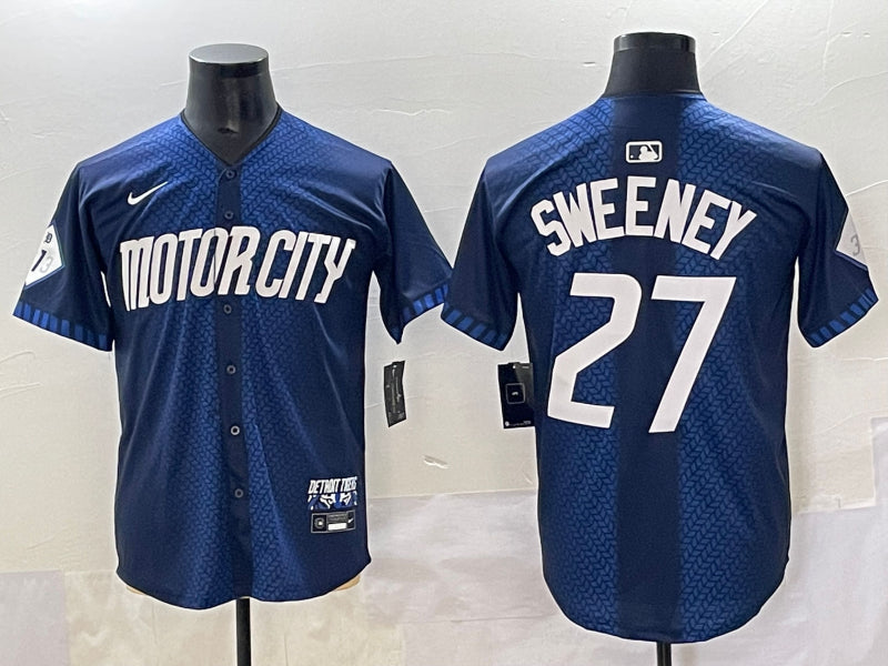 Men’s Detroit Tigers Trey Sweeney #27 Navy 2024 City Connect Limited Jersey