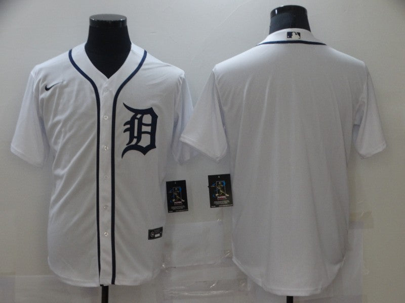 Men’s Detroit Tigers White Home Blank Jersey