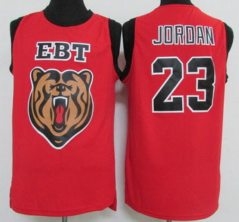 Men’s Emma B Trask Middle School #23 Michael Jordan Red Soul Swingman High School Basketball Jersey