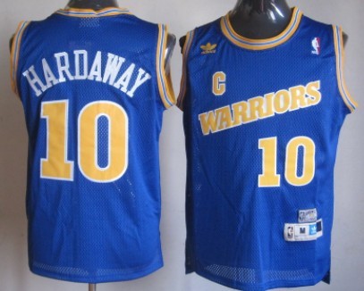 Men’s Golden State Warriors #10 Tim Hardaway 1988-1989 Blue Throwback Swingman Jersey