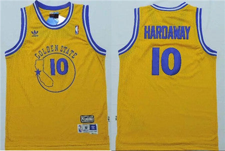 Men’s Golden State Warriors #10 Tim Hardaway Yellow Throwback Swingman Jersey